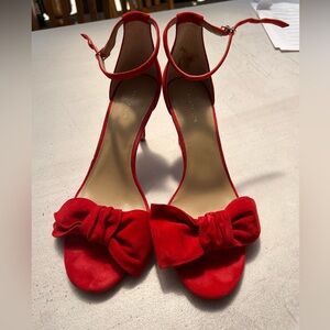 Ann Taylor Red Suede Heels